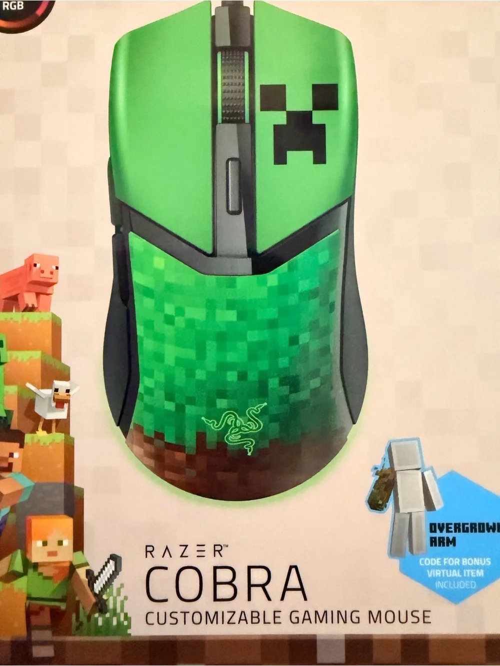 Razer Cobra Minecraft Limited Edition Gaming Mouse Wired RGB Chroma NEW SEALED